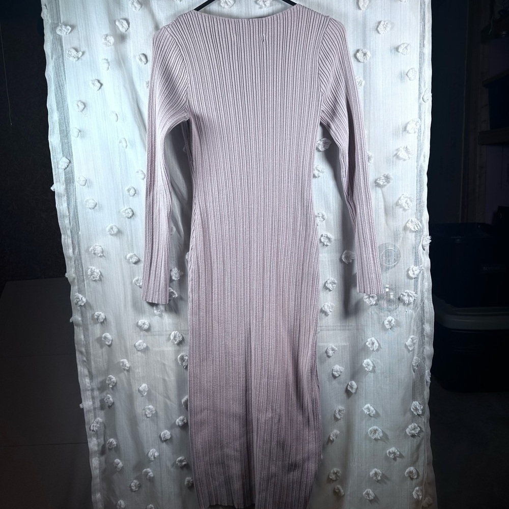 Merokeety Women’s Light Brown Ribbed Bodycon Knit Dress Size Medium - Picture 10 of 11